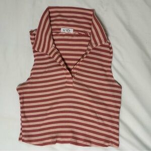 Large pink striped golf blouse🩷